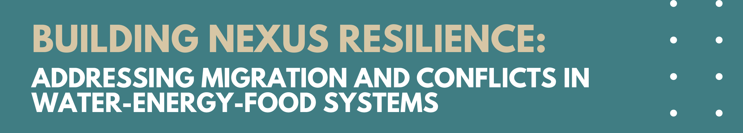Building Nexus Resilience: Addressing Migration and Conflicts in Water-Energy-Food Systems