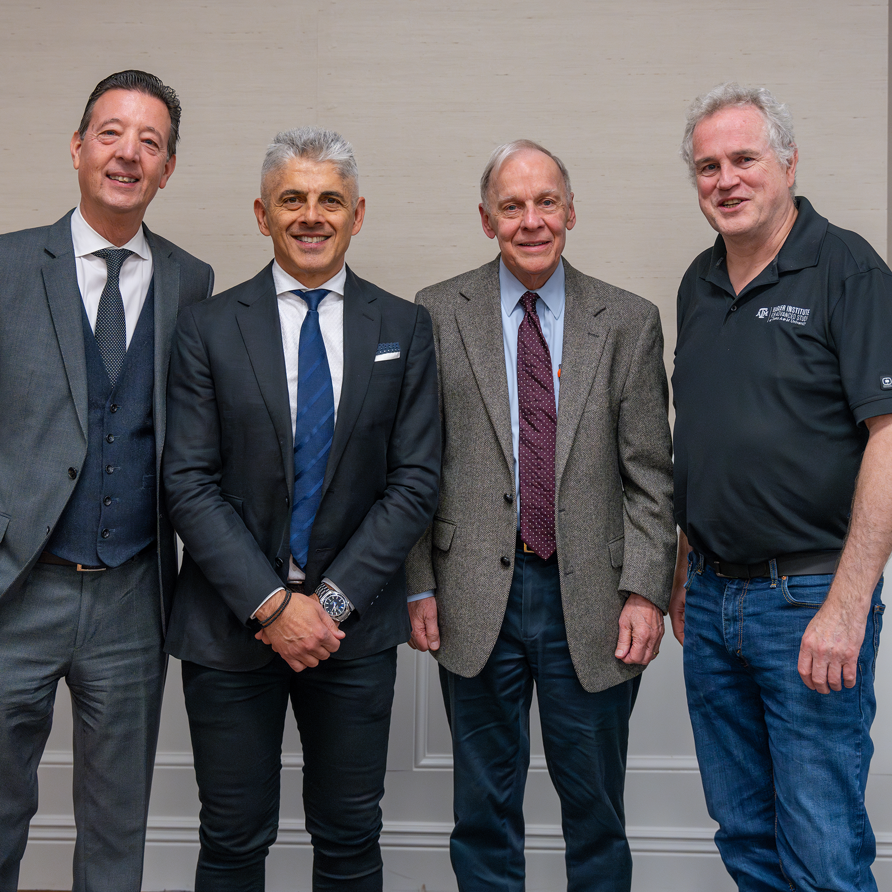 (From L to R) Professors Efstratios Pistikopoulos, Eleftherios Iakovou, Chelsea "Chip" White, and Mark O’ Malley at the MOU signing ceremony