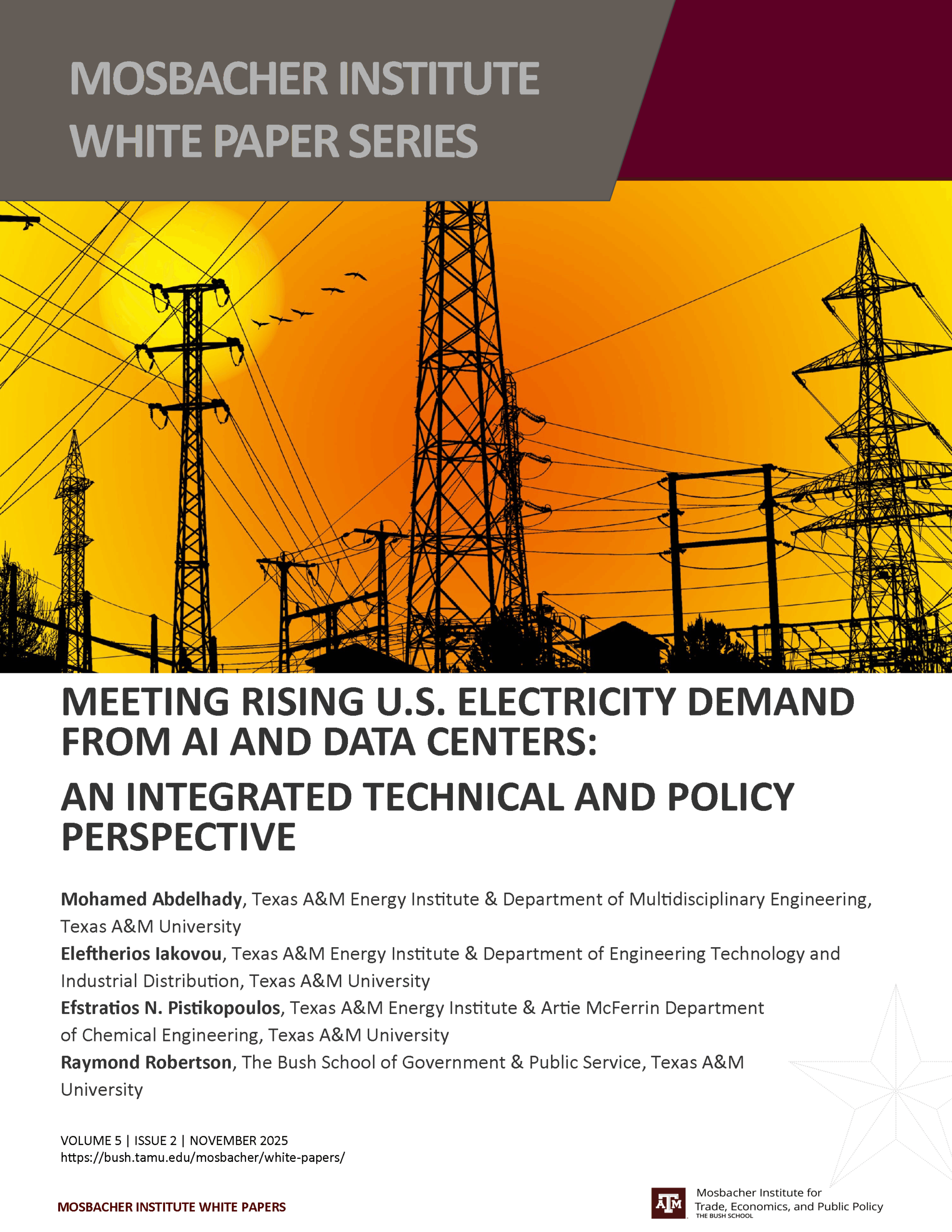Mosbacher White Paper: Meeting Rising U.S. Electricity Demand from AI and Data Centers: An Integrated Technical and Policy Perspective