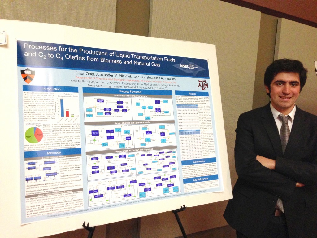 Second Place, Research Workshop on Fossil-based Technologies for Energy Poster Contest: Onur Onel