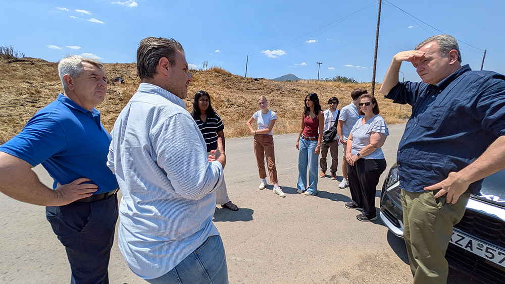 After visiting with local leaders at the Municipality of Megalopolis, the Summer School students visited the coal mines around the former coal-fired power plant and were able to learn more about the operations.