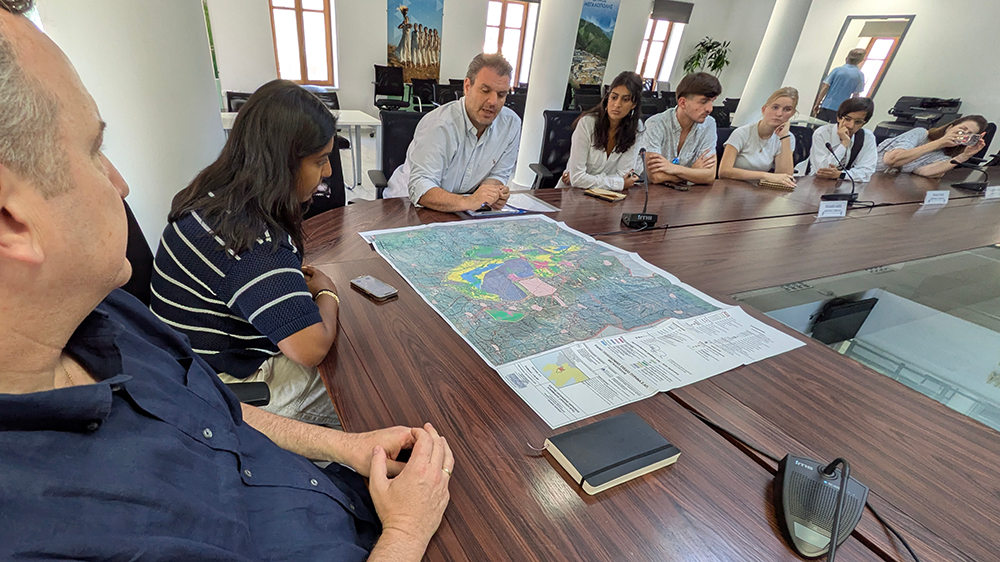 The students visited with local civic leaders at the Municipality of Megalopolis, reviewing the development plans for the region and learning about future plans.