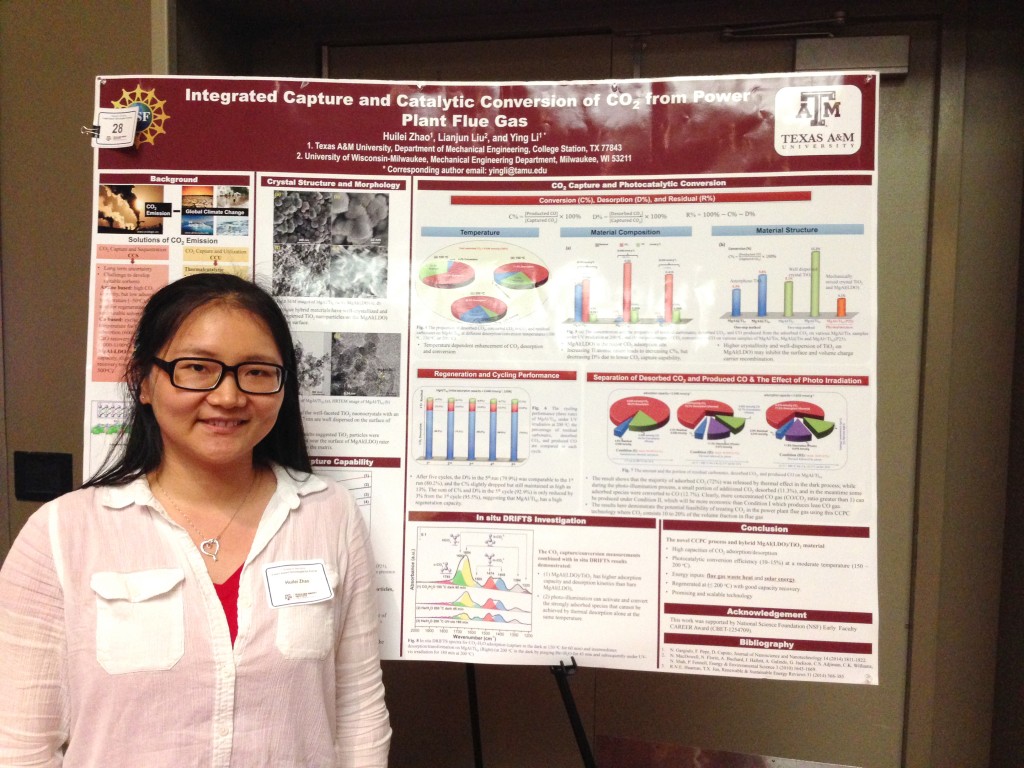 First Place, Research Workshop on Fossil-based Technologies for Energy Poster Contest: Huilei Zhao