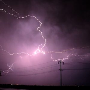 Power lines hit by lightning